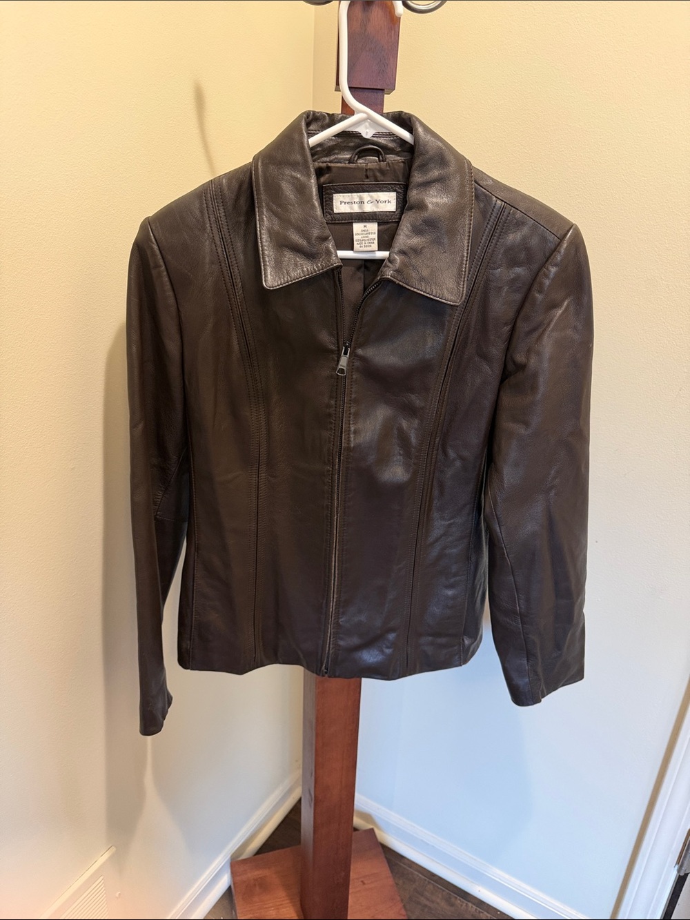 Preston & York Dark Brown Leather Zip Jacket